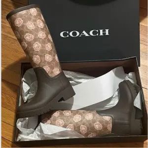 Coach floral rubber boots